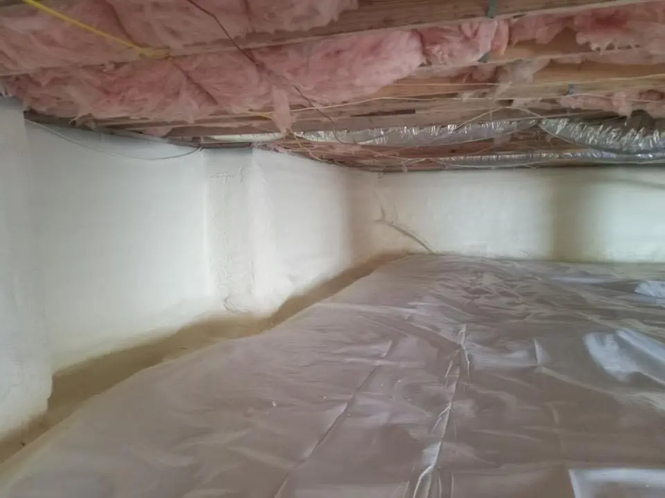 Crawl space encapsulation with closed-cell spray foam for Attic Insulation in Chantilly